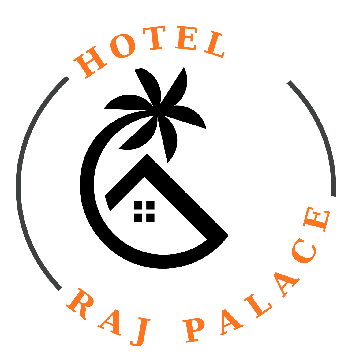 Black and White Minimalist Hotel & REsort Logo